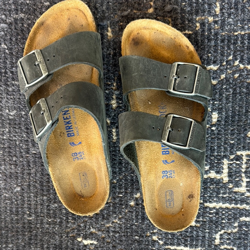 Birkenstock Dark Gray Suede Sandals